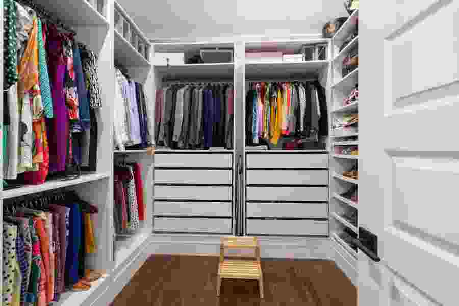 A Miami Beach master closet built and organized by Brentwood Organizers